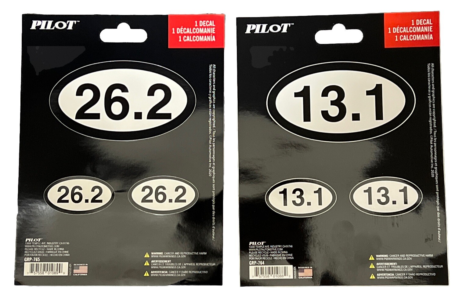 Marathon 2 Packs: 26.2 / 13.1 Marathon Decal Runner Logo Sets Bumper stickers