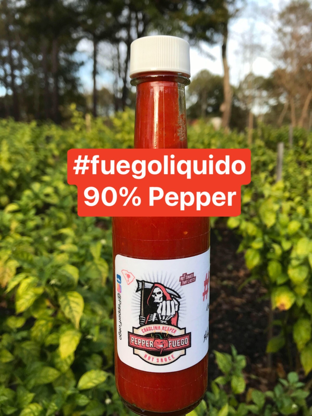 Carolina Reaper Hot Sauce – 5oz – 90% Pure Carolina Reaper Pepper #fuegoliquido