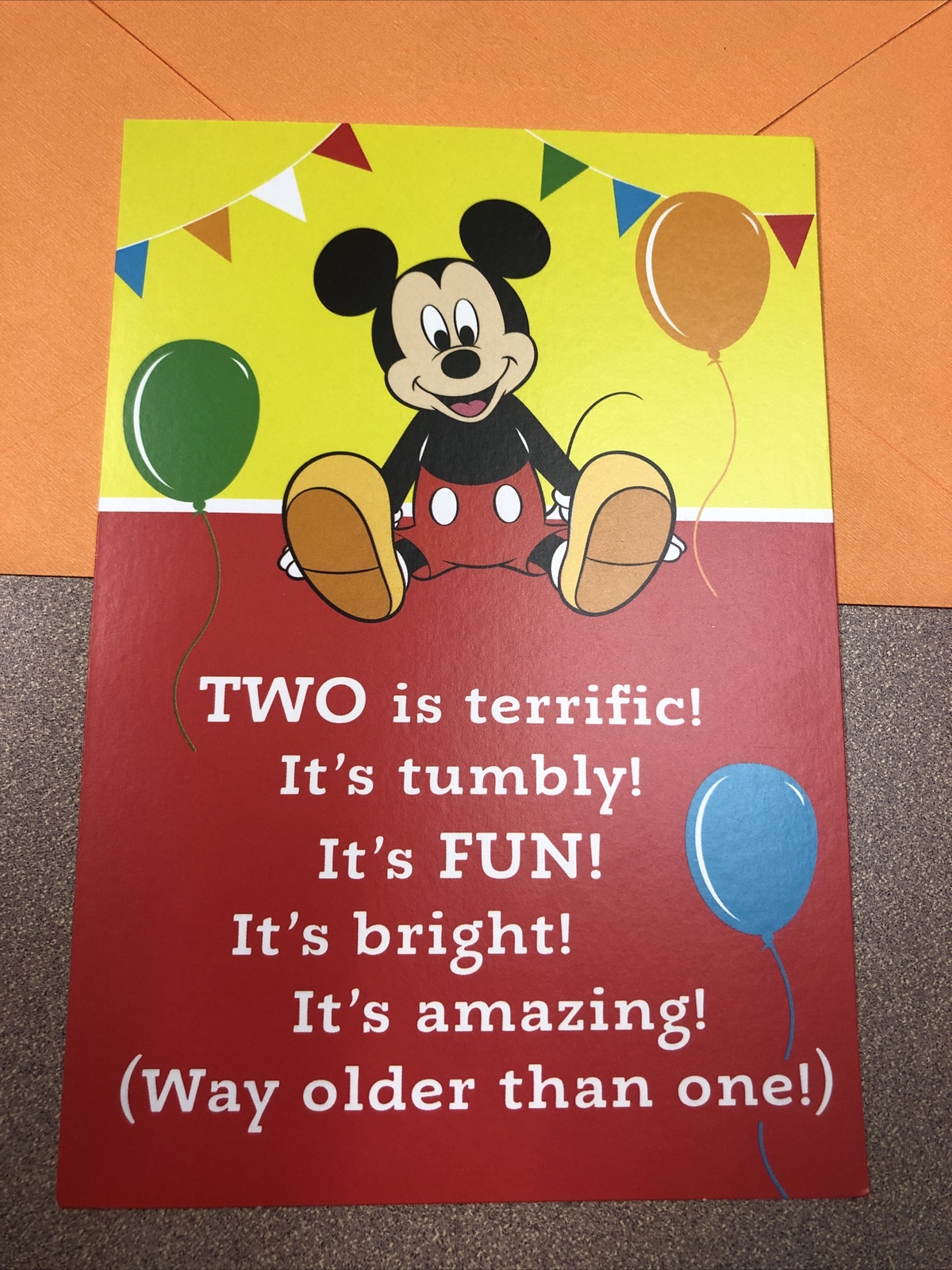 Happy Birthday 2 Two Years Old Mickey Mouse Hallmark Greeting Card Disney