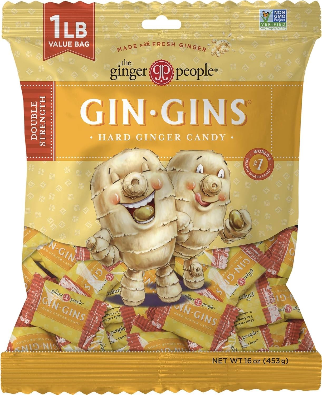 Double Strength Ginger Hard Candy Individually Wrapped Healthy Treat 16oz