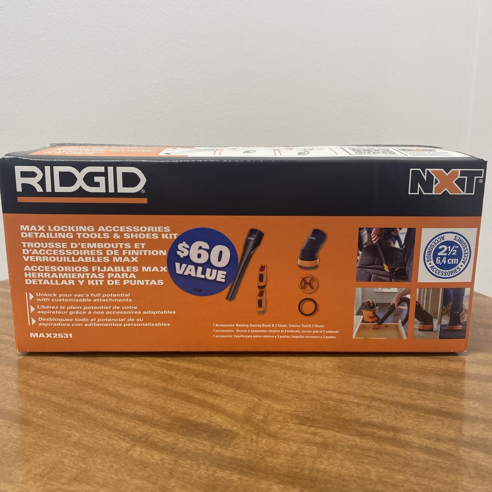 Rigid 2-1/2 In. MAX2531 NXT Max Crevice Tool, Dusting Brush Vacuum Attachments