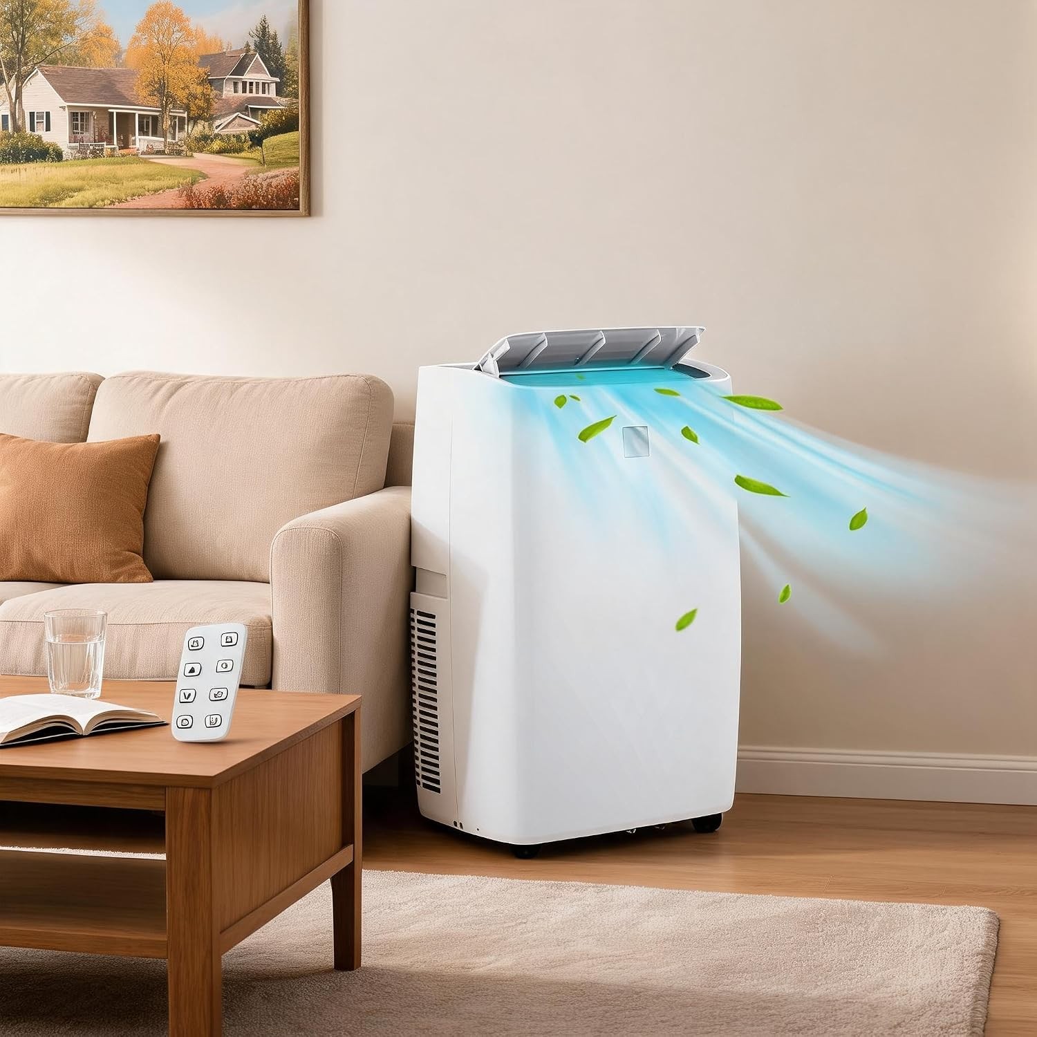 14000 BTU Portable Air Conditioner, 24H Timer, Remote Control Cools to 750 Sq.Ft