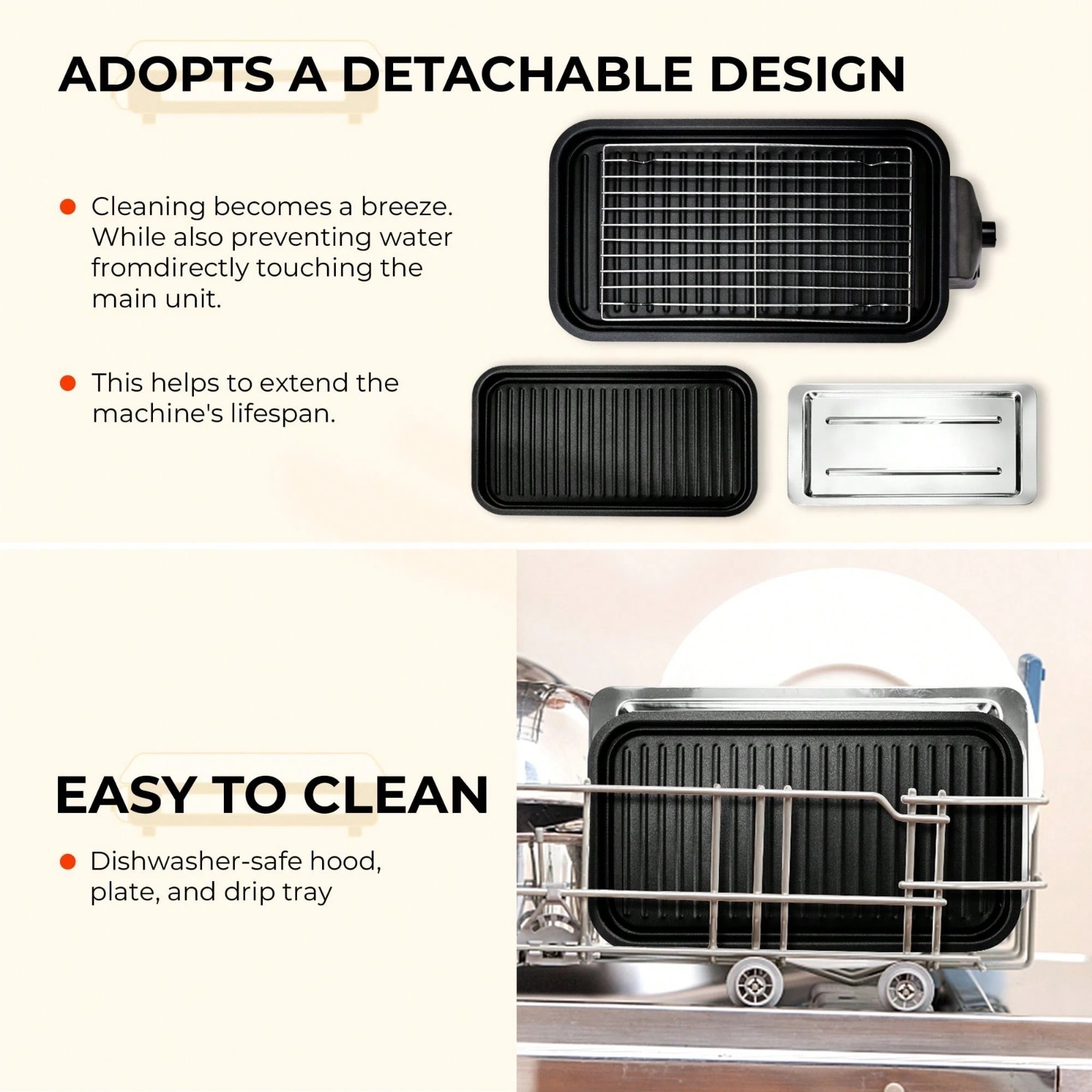 1500W 2-In-1 Electric Indoor Grill & Griddle with Non-Stick Removable Plates