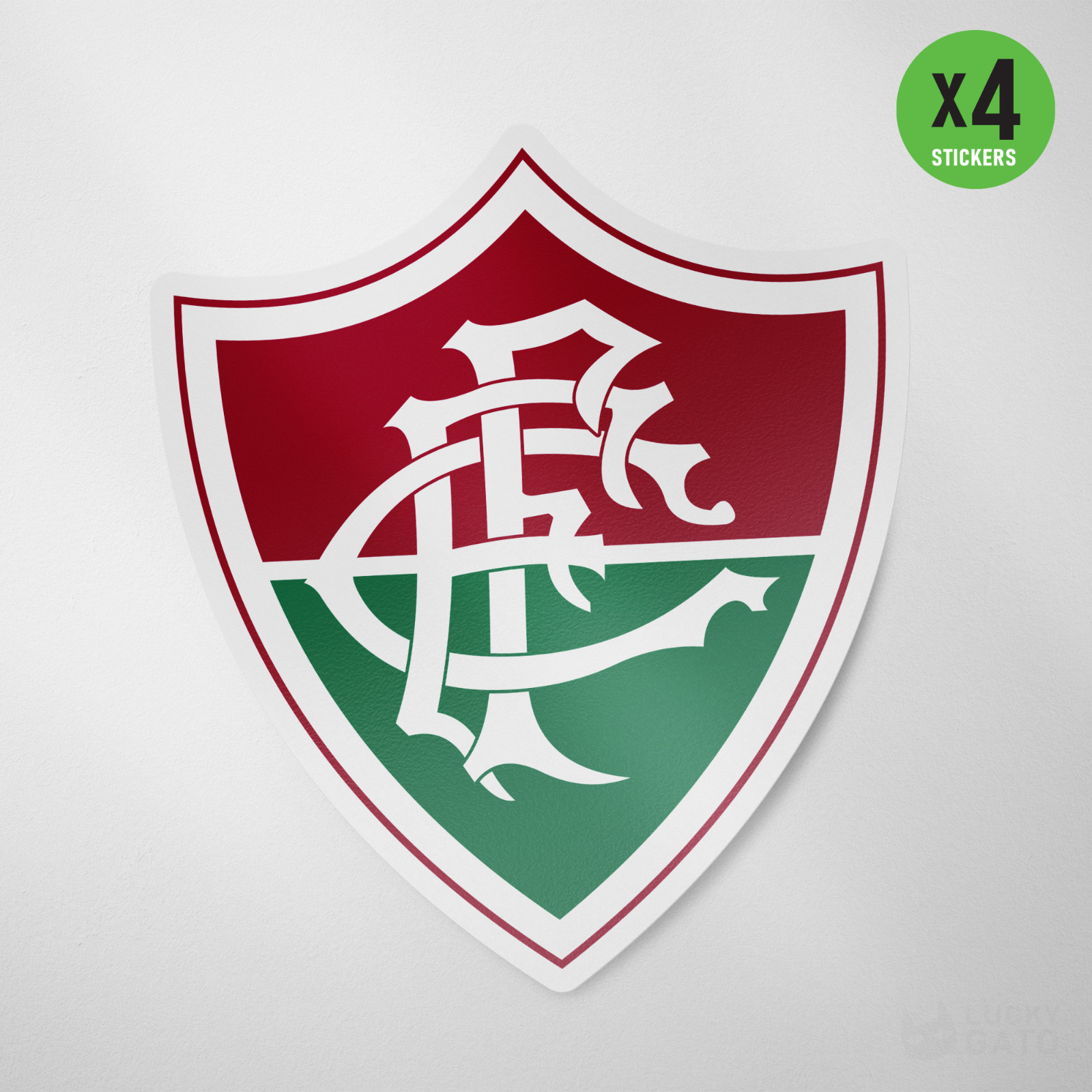 (4 Pack) Fluminense FC Brasil Vinyl Sticker Decal Calcomania Adesivo Flu