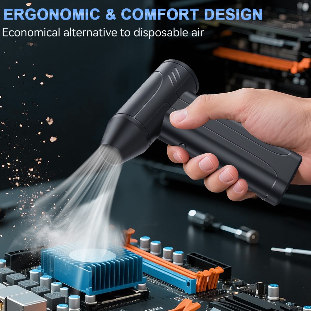 100000RPM Electric Air Duster Cordless Mini Snow Blower Turbo Fan + LED Display