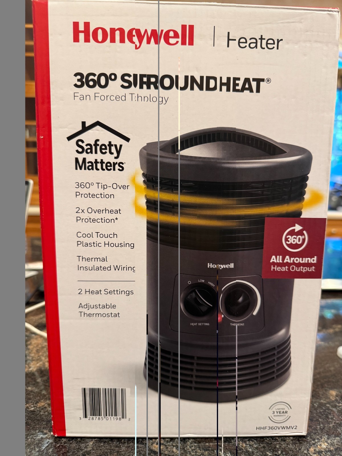 Honeywell 1500W Surround 360 Indoor Heater Black