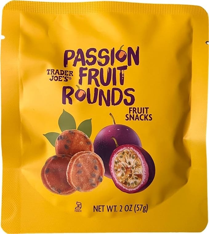 12 Pack Trader Joe’s Passion Fruit Rounds Fruit Snacks Natural Snack Gluten-Free