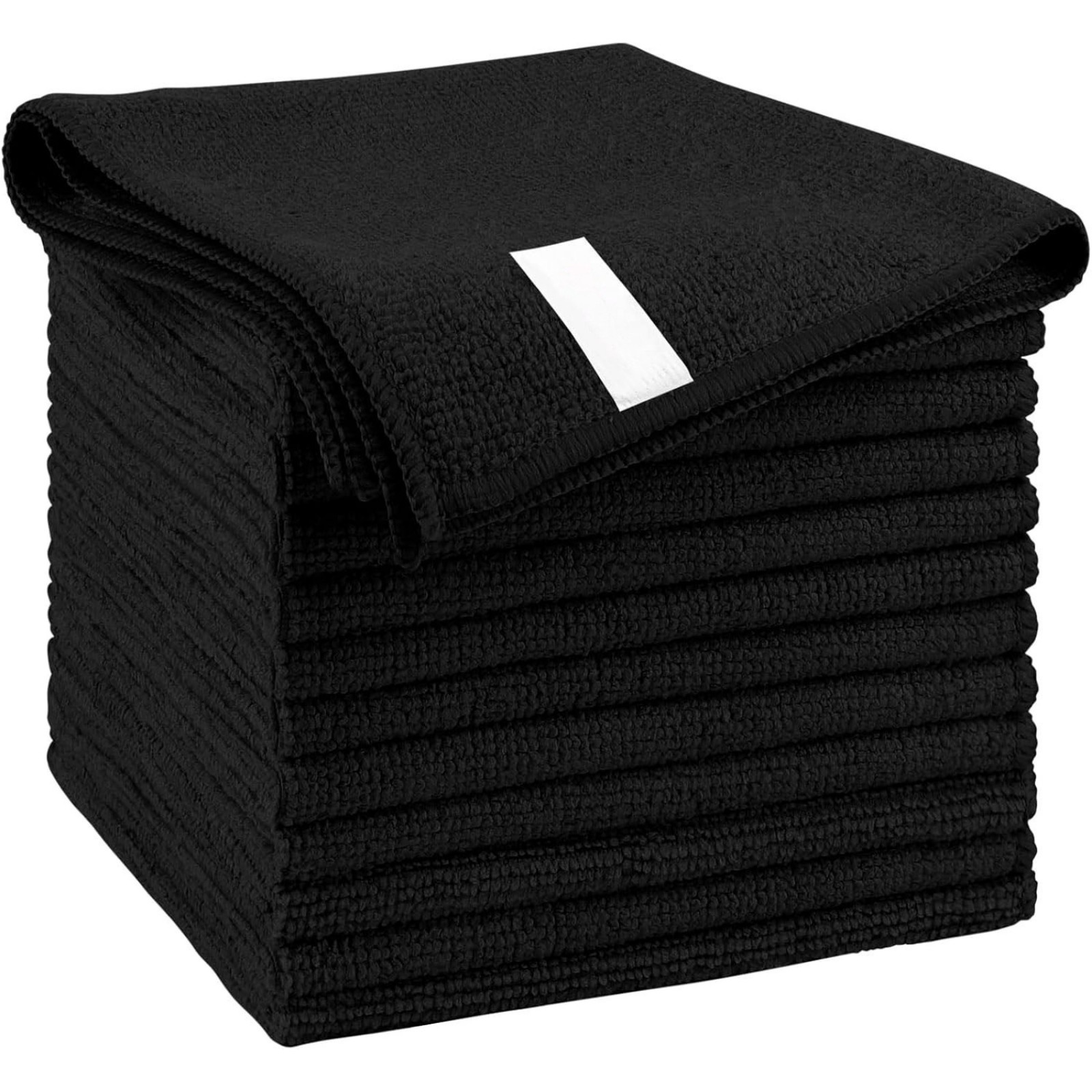 12Pcs Microfiber Cleaning Cloth Towels, Car Polishing Detailing No Scratch Black