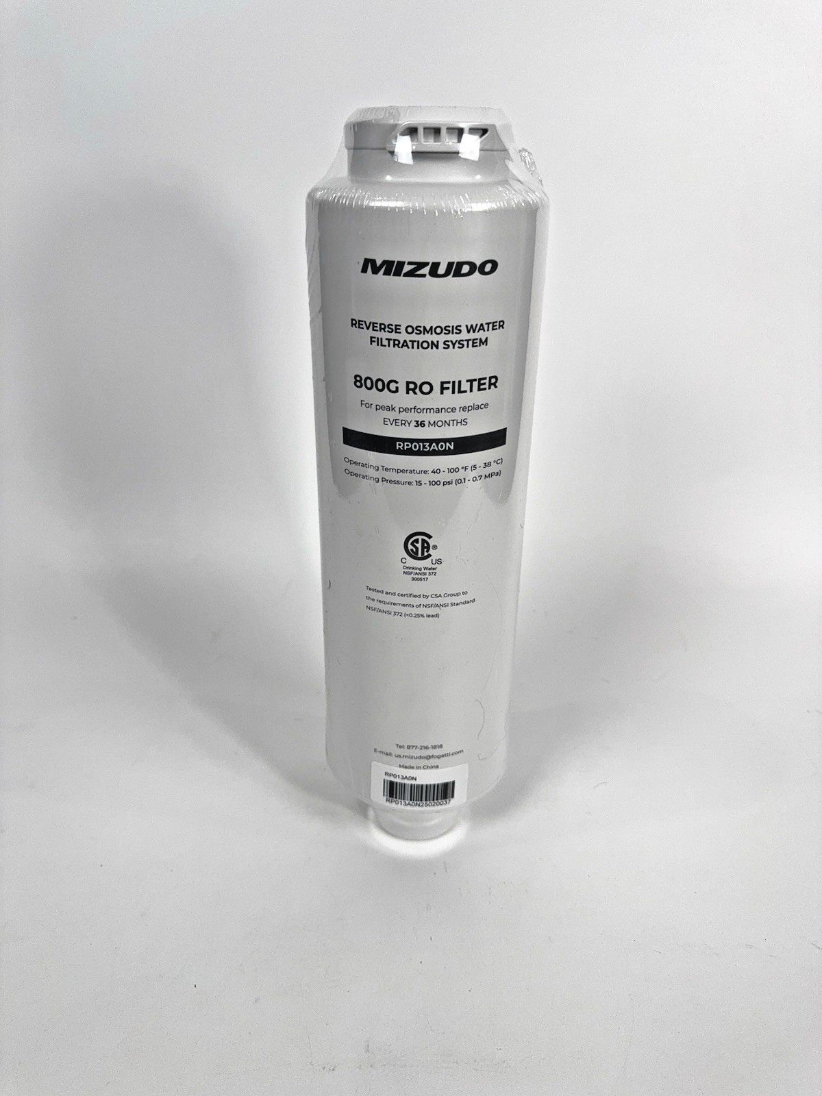 MIZUDO 800G RO Filter Replacement Cartridge RP013A0N Megaflo Mini New