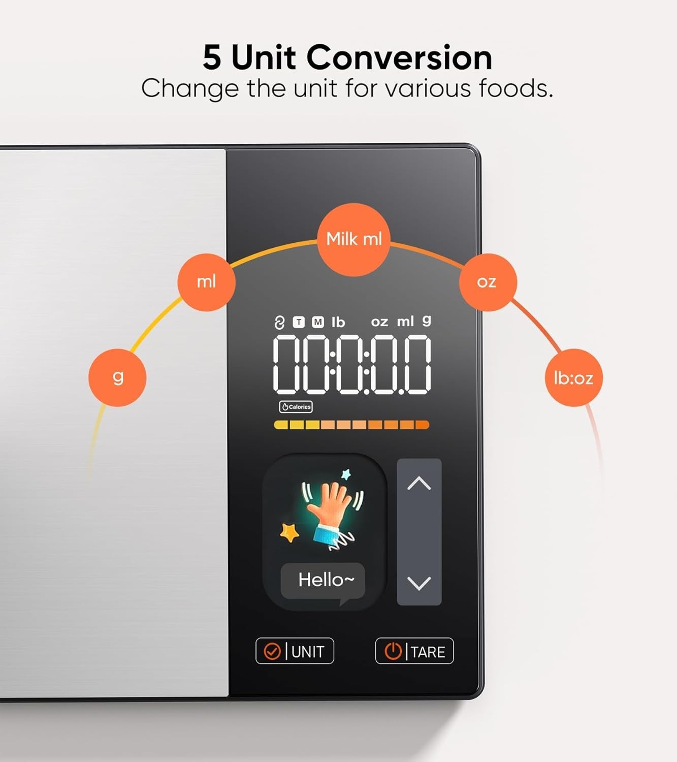 Smart Nutrition Food Scale with TFT Display, Tracks Calories, Fat, Carbs Protein