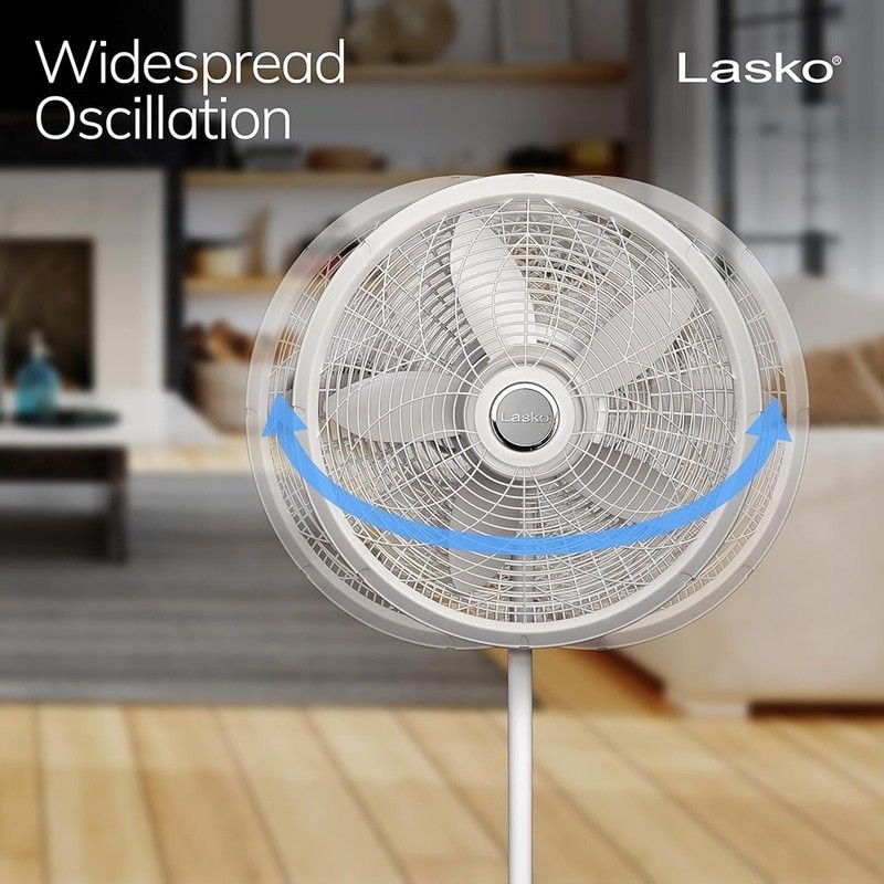 Adjustable Height Oscillating Fan Three Speed Powerful Cooling Indoor Use