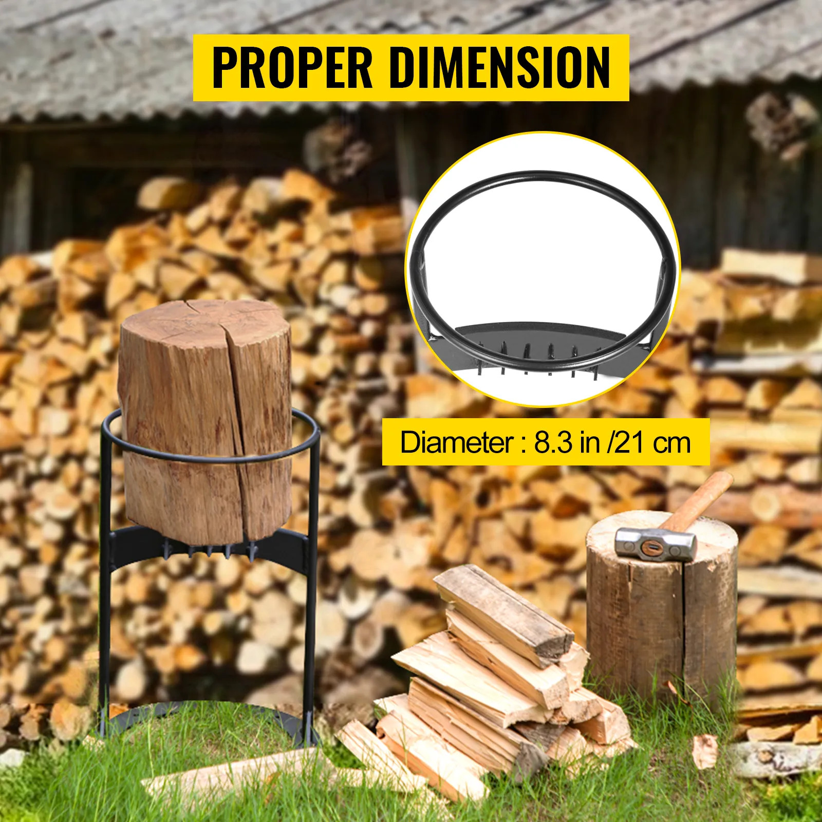 Log Splitter 13″ x 8.3″, Wood Splitter for 6″ 5 Lbs