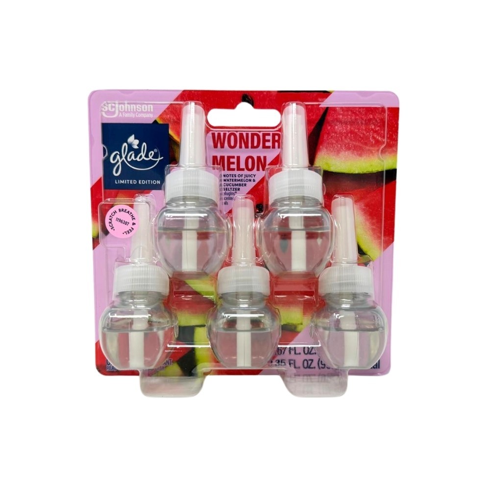 Glade PlugIns Scented Oil Refills, Wonder Melon, 0.67oz, 5 Count