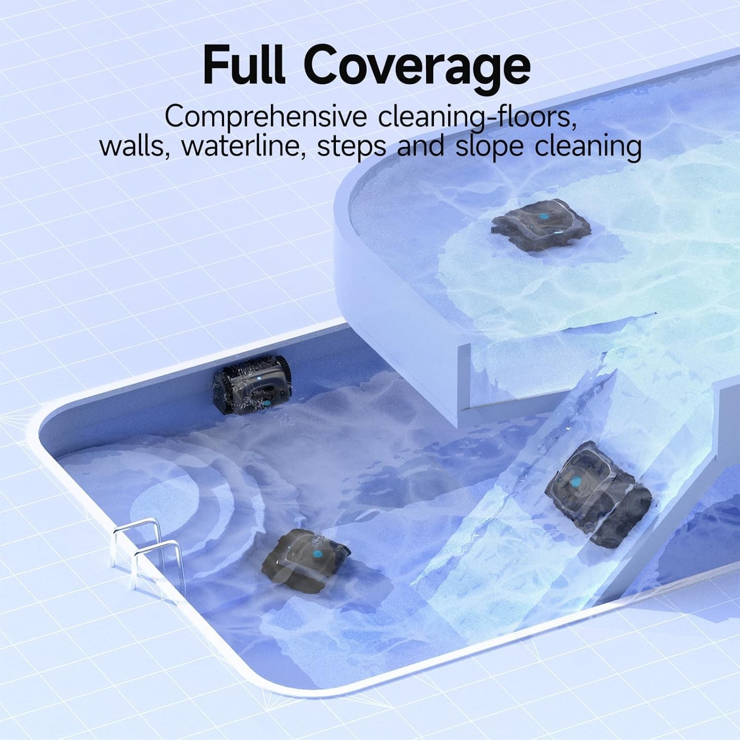WYBOT C1 Pool Cleaner Wall Climb Cordless Robotic Pool Robot In-Ground Pools B