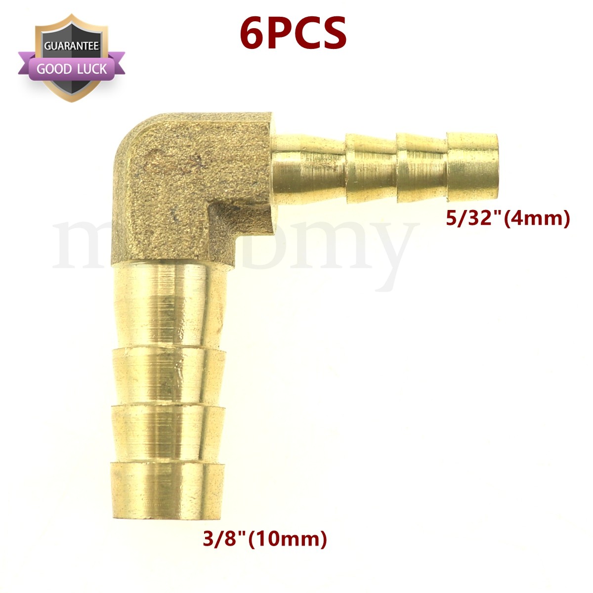 6Pcs 3/8″ x 5/32″ Reducing 90° Barb Elbow Brass Fitting For Gas Fuel Water