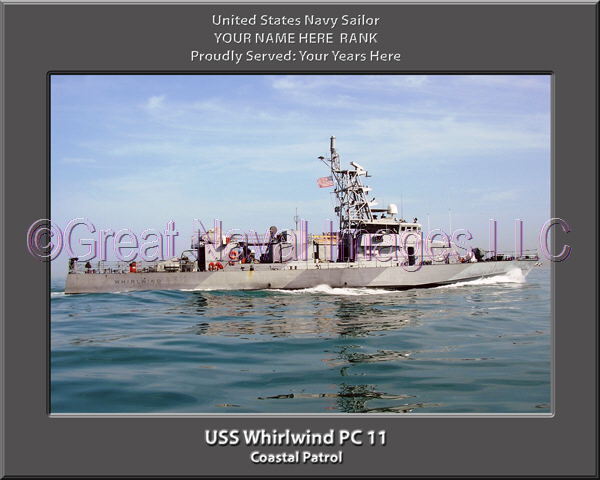 USS Whirlwind PC 11 Personalized Canvas Ship Photo Print Navy Veteran Gift