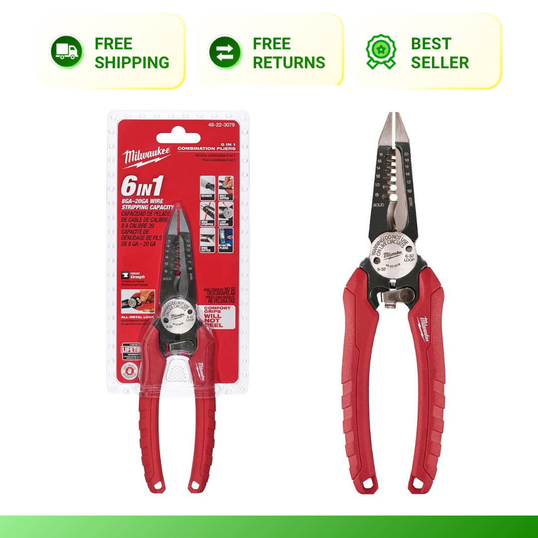 Milwaukee 7.75 in. Combination Electricians 6-in-1 Wire Stripper/Cutter Pliers