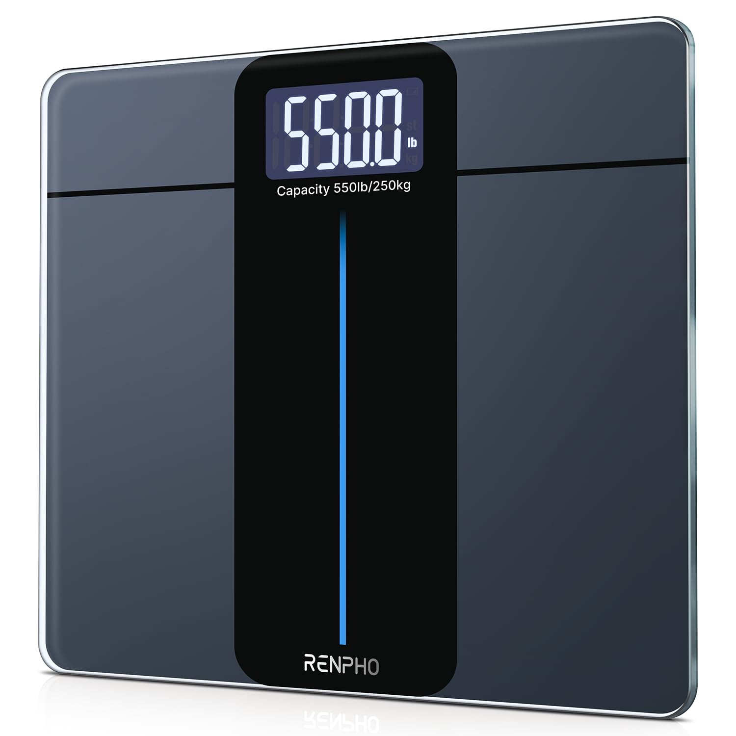 RENPHO 550lb Scale for Body Weight, Digital Bathroom 13″, Dark Black