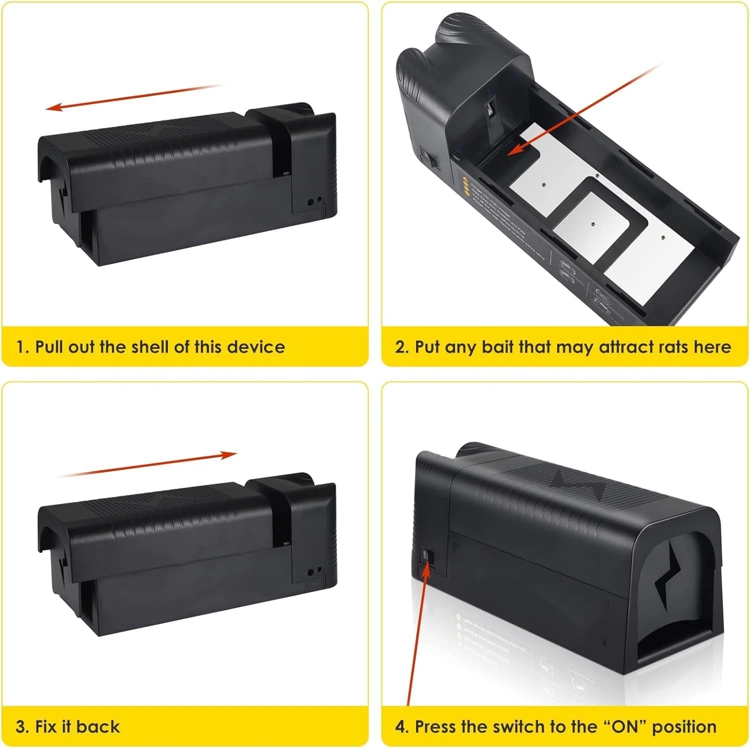Electronic Mouse Trap Electric Rodent Zapper Upgraded Control Kill Big Rat Pest
