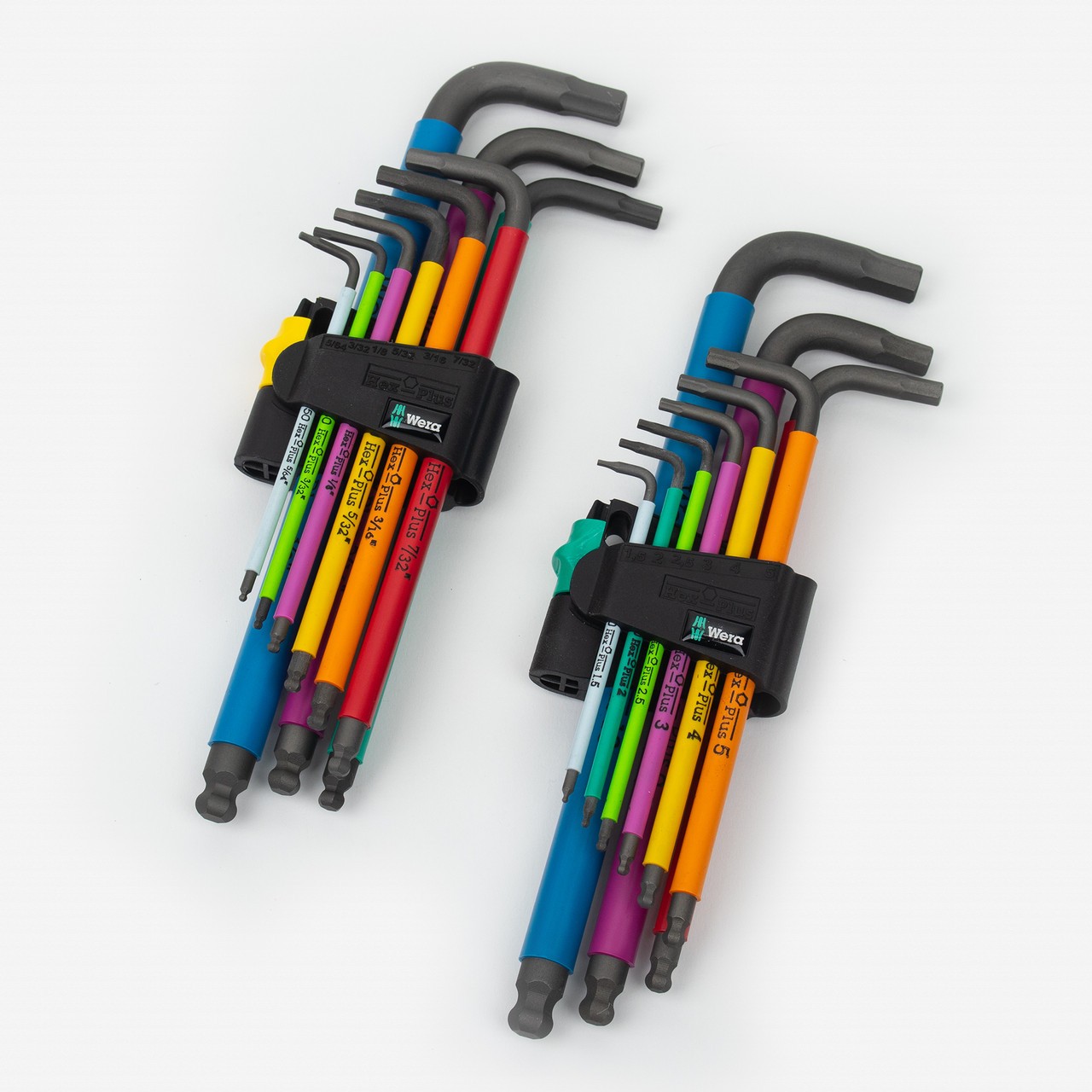 Wera 073593+022640 Multicolor Hex + Ball End Hex Metric/SAE Combo L-key Clip Set