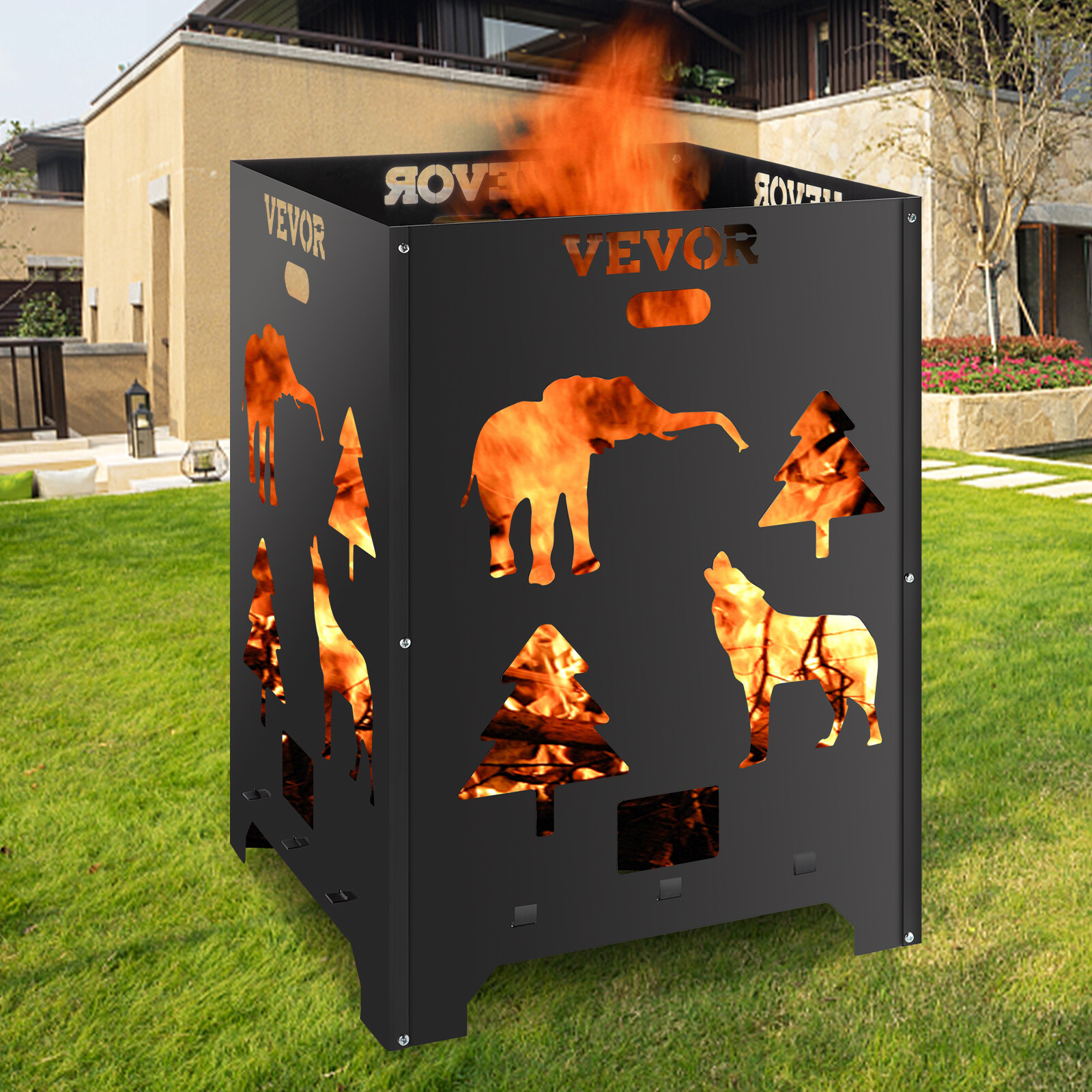 VEVOR Burn Barrel Burn Drum Incinerator 21x21x27 inch Carbon Steel Burn Cage