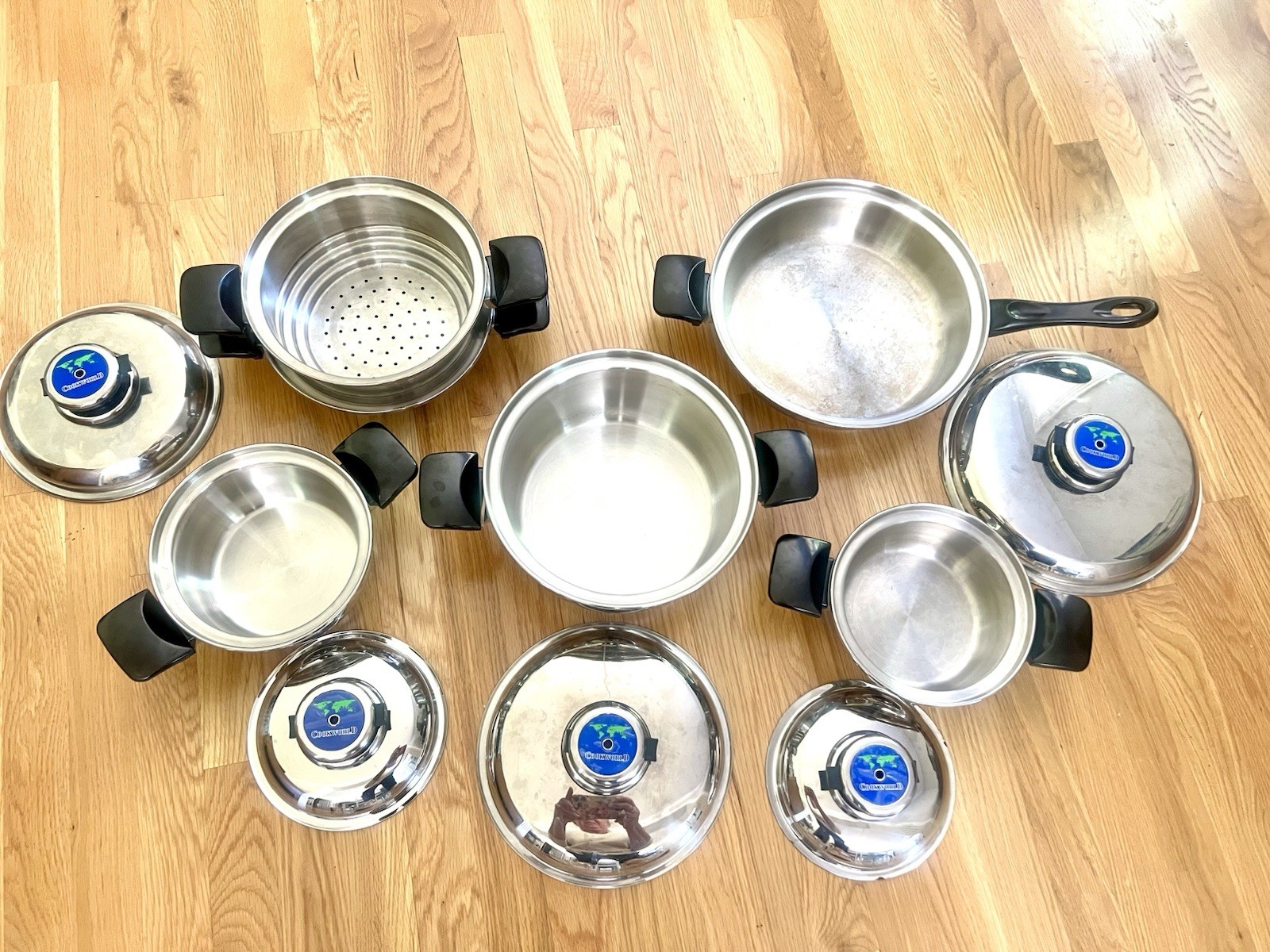 Cookworld Audiotherm Series T304 Stainless Steel Pots & Pans 10 pc Lot Cookware