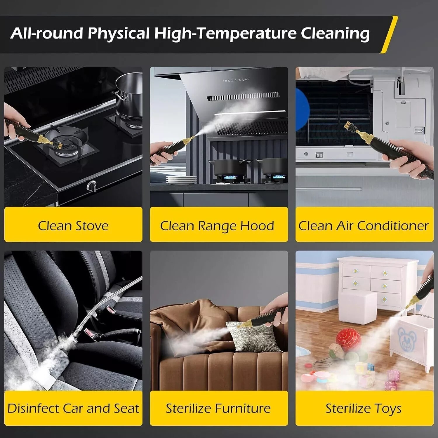 Handheld High Temp Steam Cleaner High Pressure Household Cleaning Machine 2500W