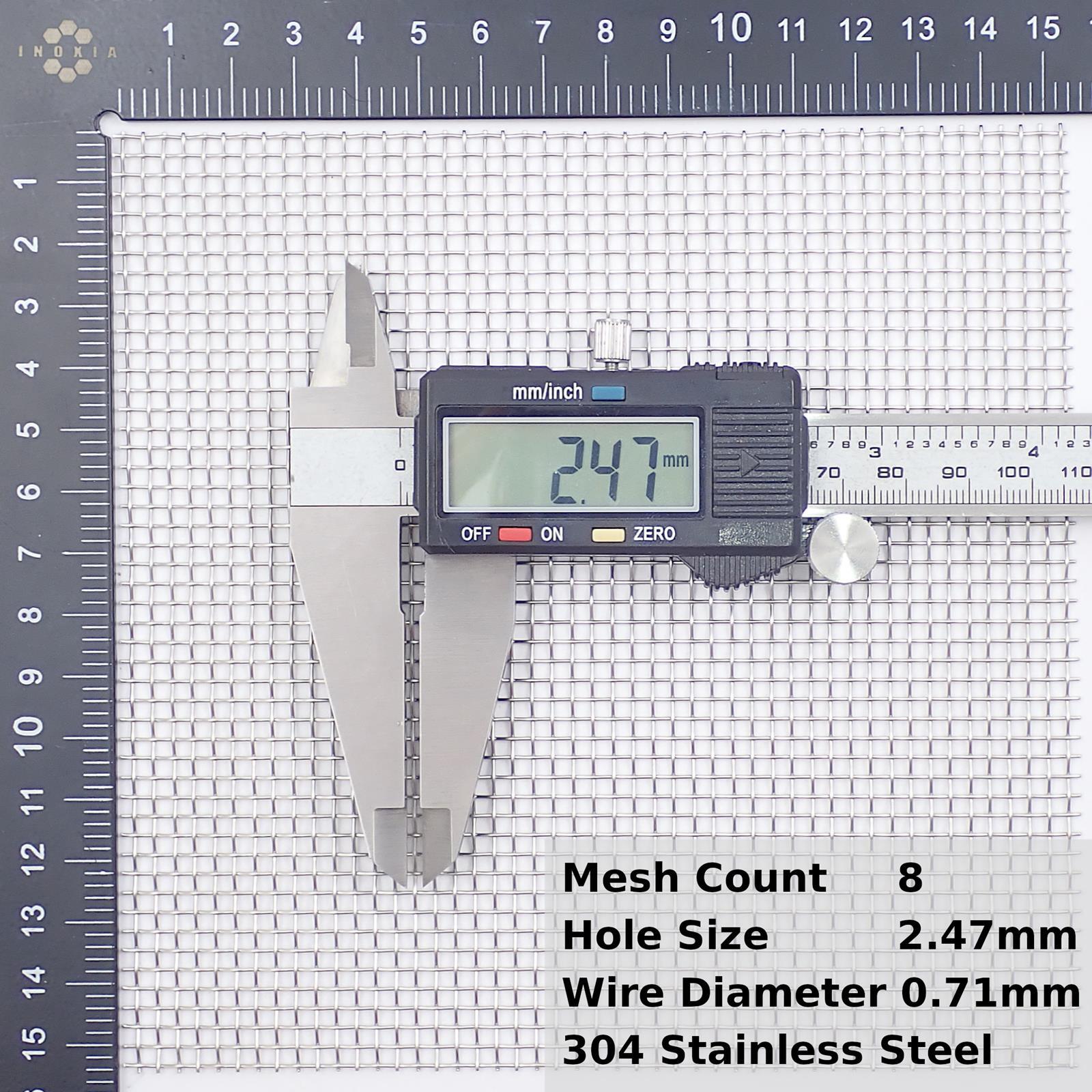 2.5mm hole (8 mesh) Stainless Steel Wire Mesh, 0.71mm wires, (Varroa apiary)