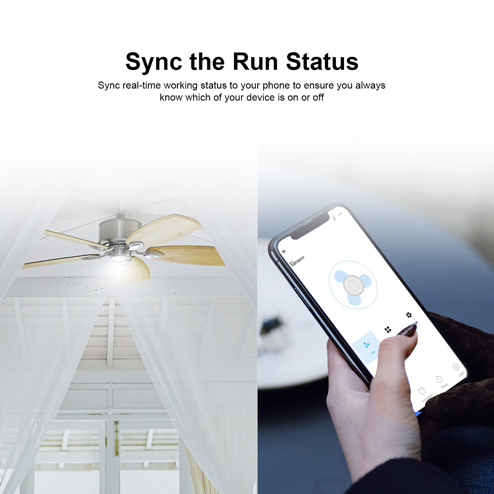 SONOFF Wi-Fi Smart Ceiling Fan Light Switch Controller 433MHz RF Remote Control