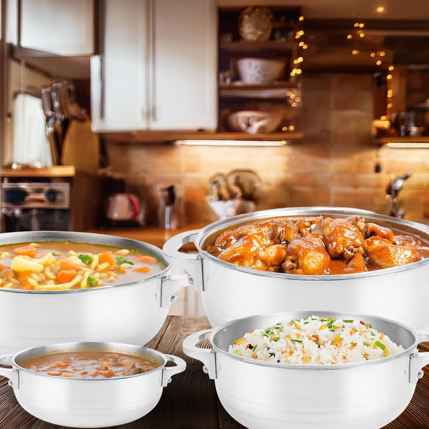 8-Piece Nonstick Aluminum Caldero Cookware Set with Lids | Includes 2 Qt, 3.5 Qt