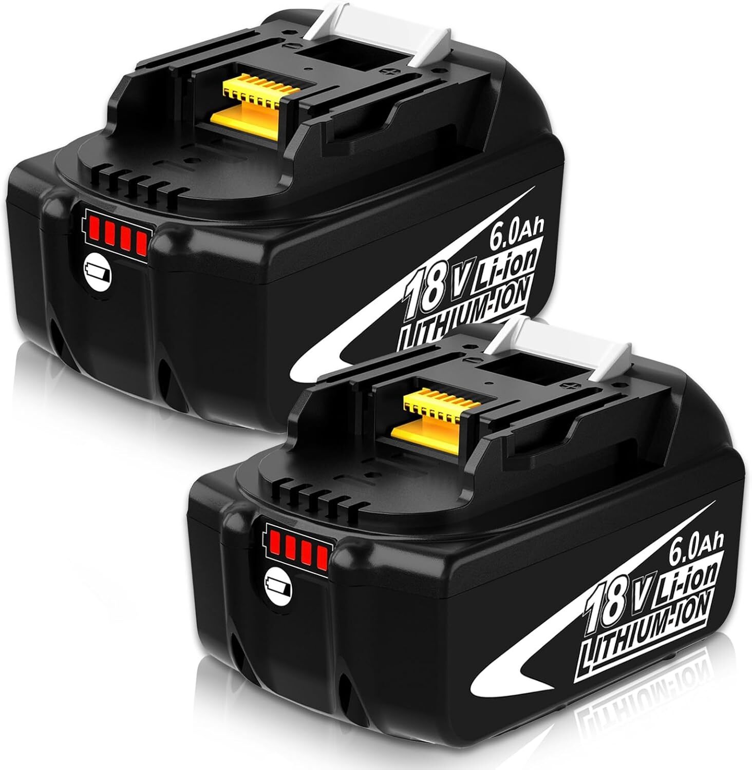 2 Packs 18V 6.0Ah BL1860B Battery For Makita BL1830 BL1840 BL1850 BL1860 LXT400