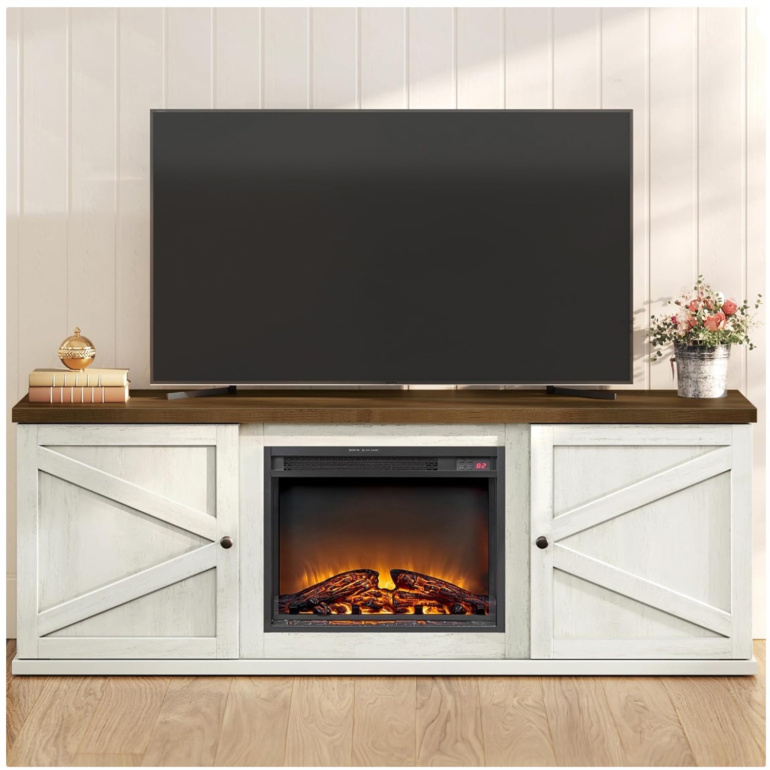 Vasagle 18-Inch Electric Fireplace Entertainment Stand