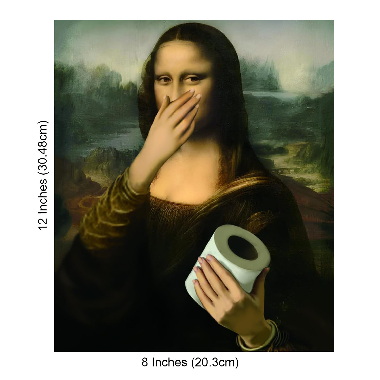 Mona Lisa Bathroom Humor Canvas Poster Funny Toilet Paper Wall Decor 2 Styles