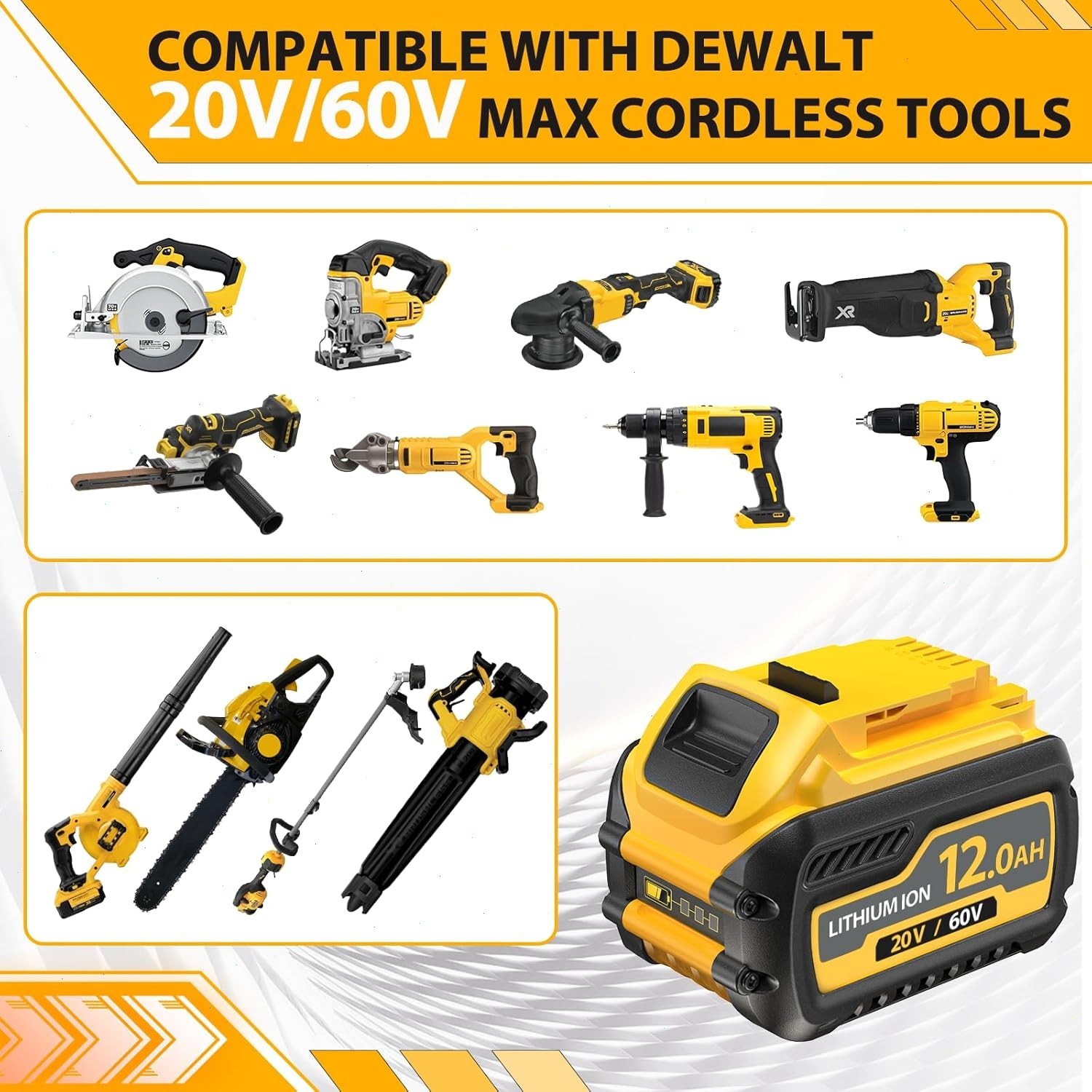 2Pack 12.0AH For DEWALT DCB609 20V/60V MAX FLEXVOLT Lithium-Ion Battery DCB609-2