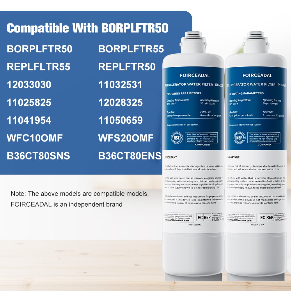 2Pack BORPLFTR50 Replacement for Bosch Ultra Clarity Pro WFC100MF Water Filter