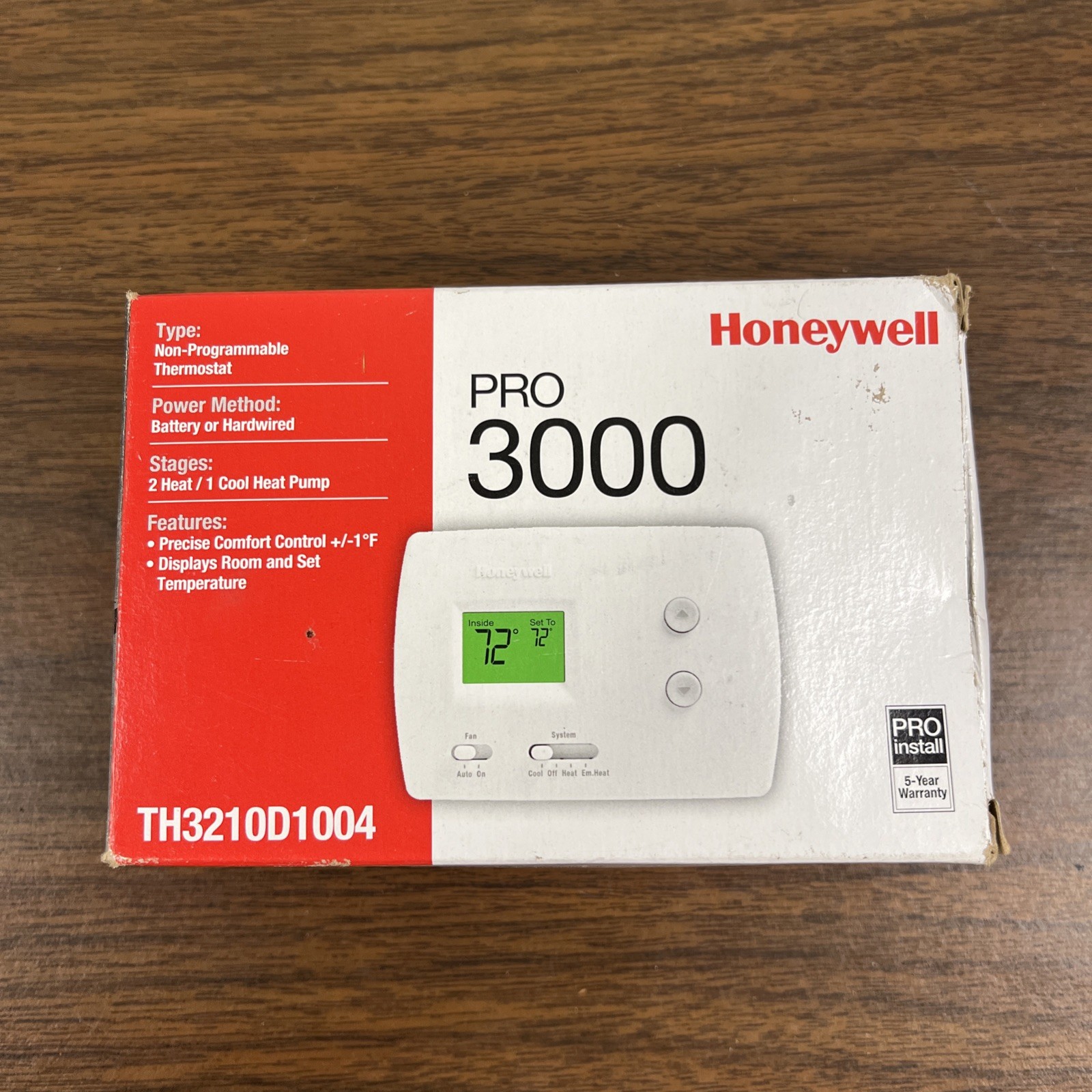 Honeywell PRO 3000 TH3210D1004 Non-Programmable Digital Thermostat New