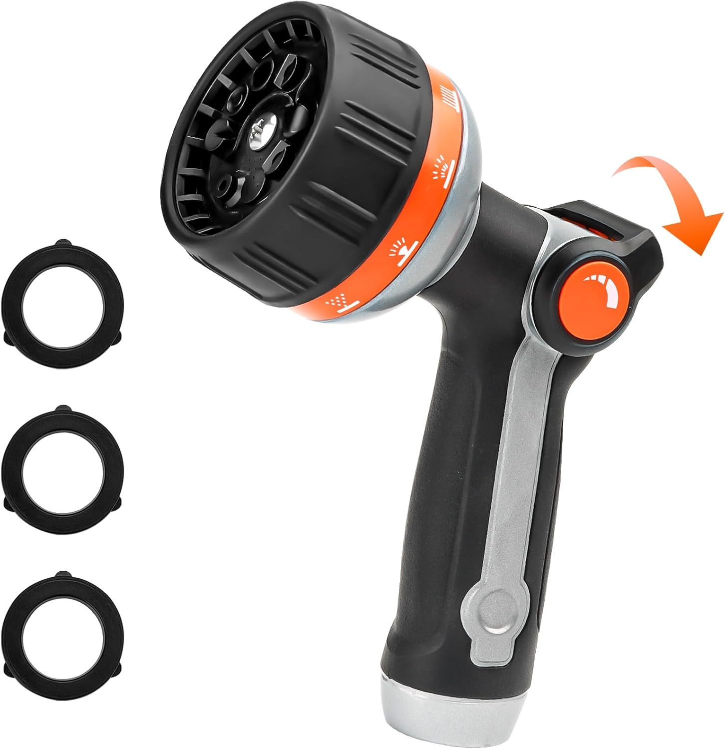 Garden Hose Nozzle Sprayer, Heavy Duty Metal Spray Nozzle with 10 Spray Patterns