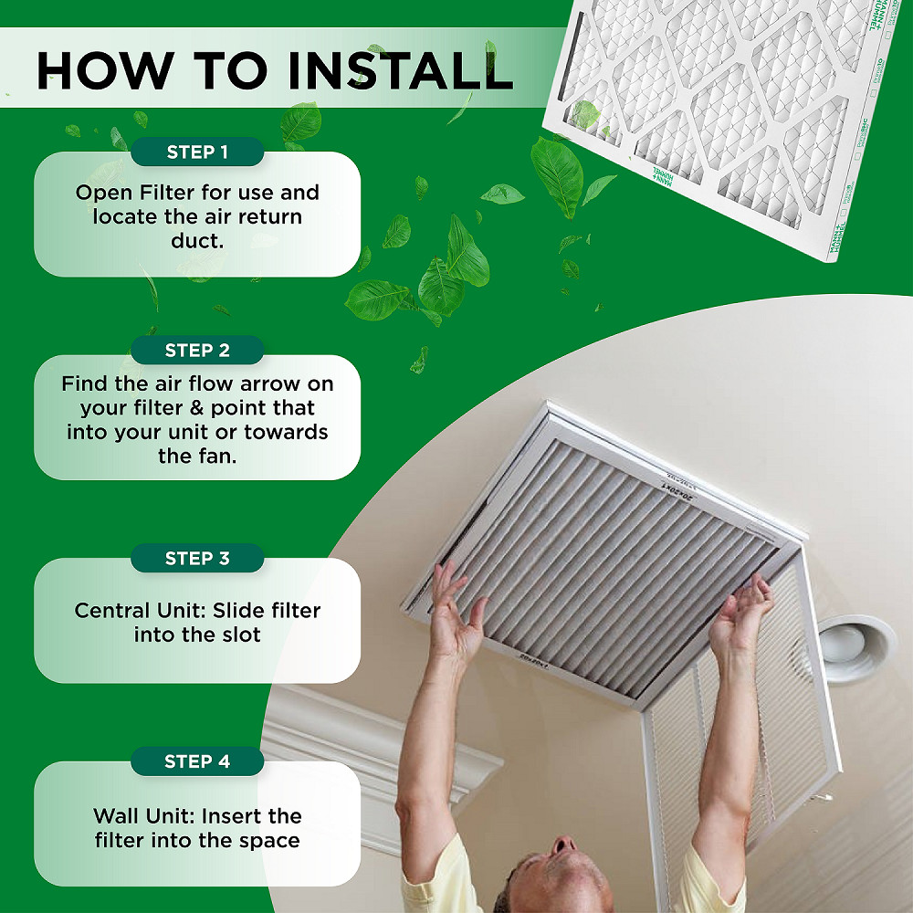 20x25x2 MERV 8 Pleated AC Furnace Air Filters. 12 Pack