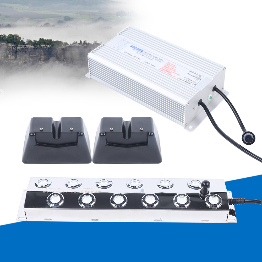 Waterproof 12 Head Ultrasonic Mist Maker Pond Fogger Mister Machine with 2 Buoys