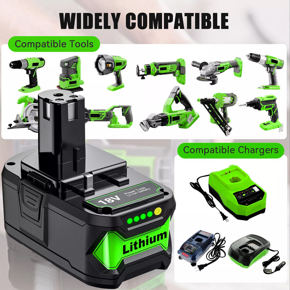 For RYOBI P108 18V One + Plus High Capacity Battery 18 Volt Lithium-Ion 8.0Ah