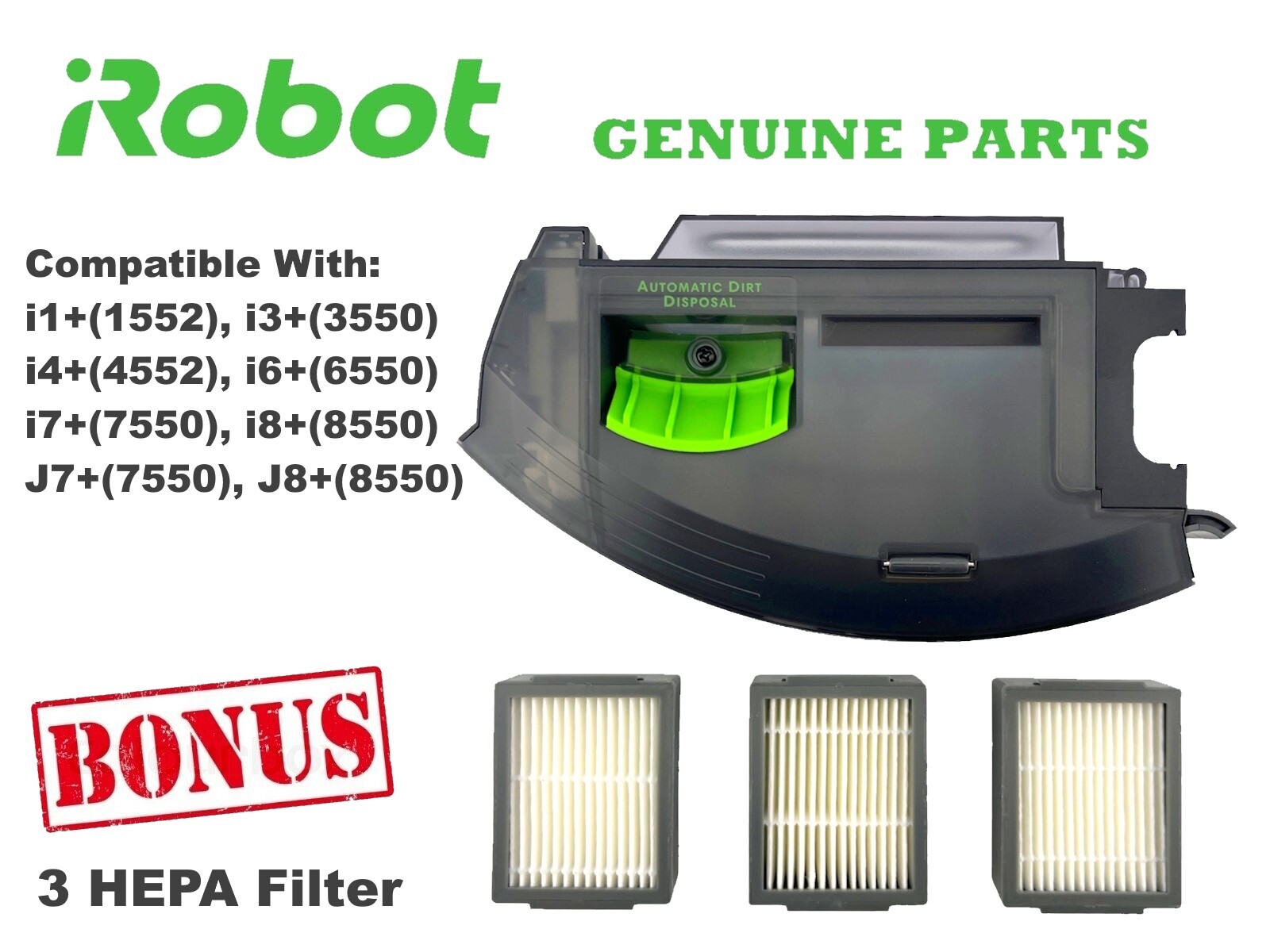 GENUINE iRobot Roomba Dust Bin w/Automatic Dirt Disposal for i3+ i4+ i7+ j7+ j8+