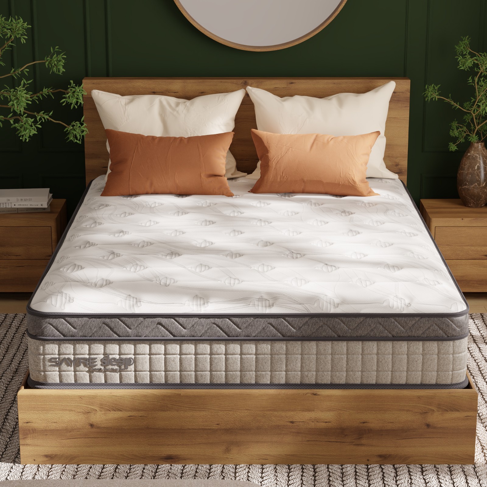 Sayre Sleep Hybrid Mattress 10″ 12″ | Firm & Medium Firm | Memory Foam + Coils
