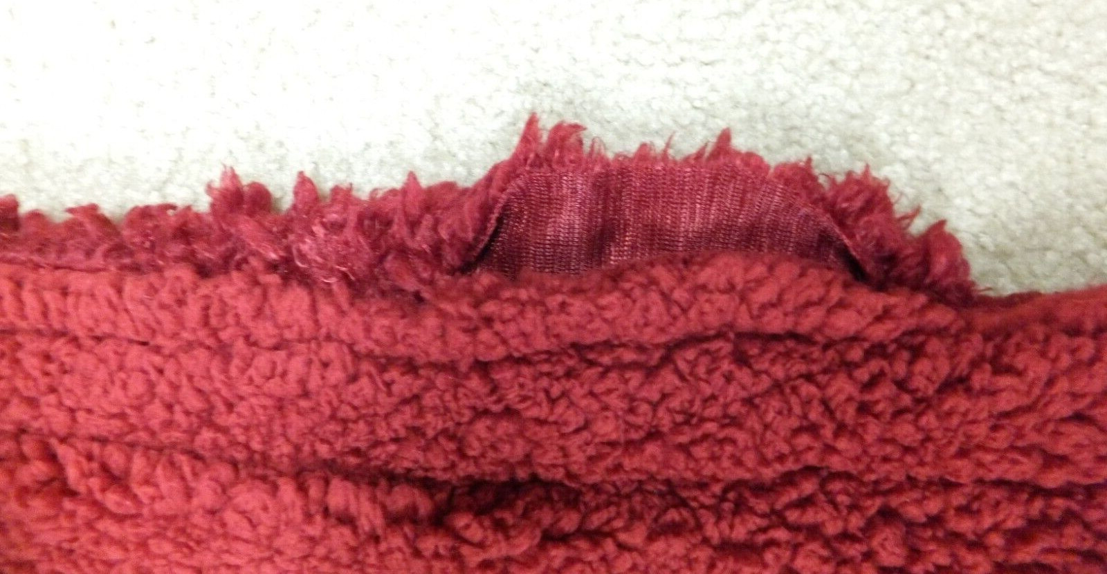 Pottery Barn Throw Blanket Red 50 X 60 Inches Faux Shearling Polyester