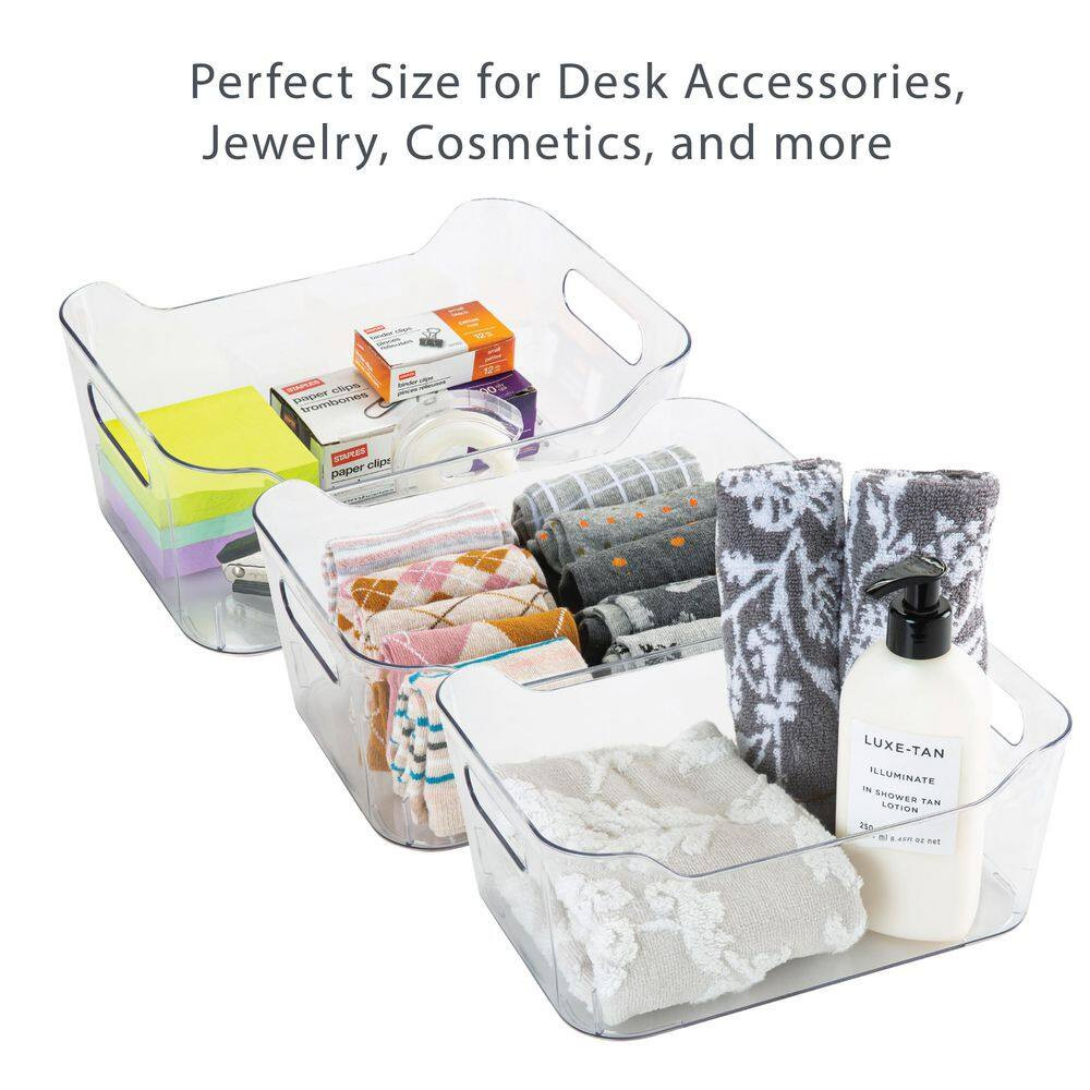 9.8 In. L X 7 In. W X 4.1 In. H 2 Pack Medium Storage Tote Bin Closet Drawer Org