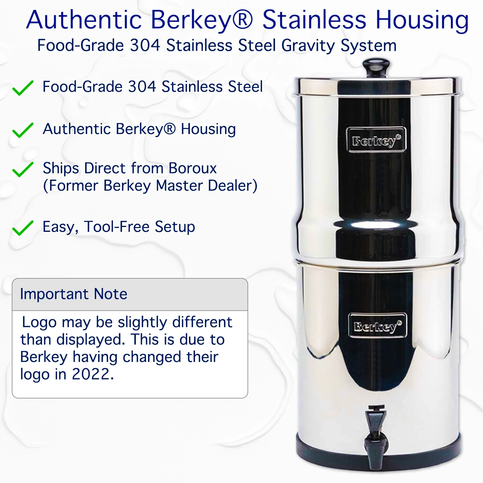 BLEMISHED Berkey Water Filter System & Certified Boroux Foundation Black Filters