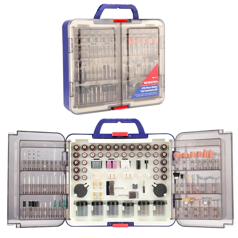 WORKPRO 476PCS Dremel Rotary Tool Accessories Kit Grinding Sanding Polishing Set