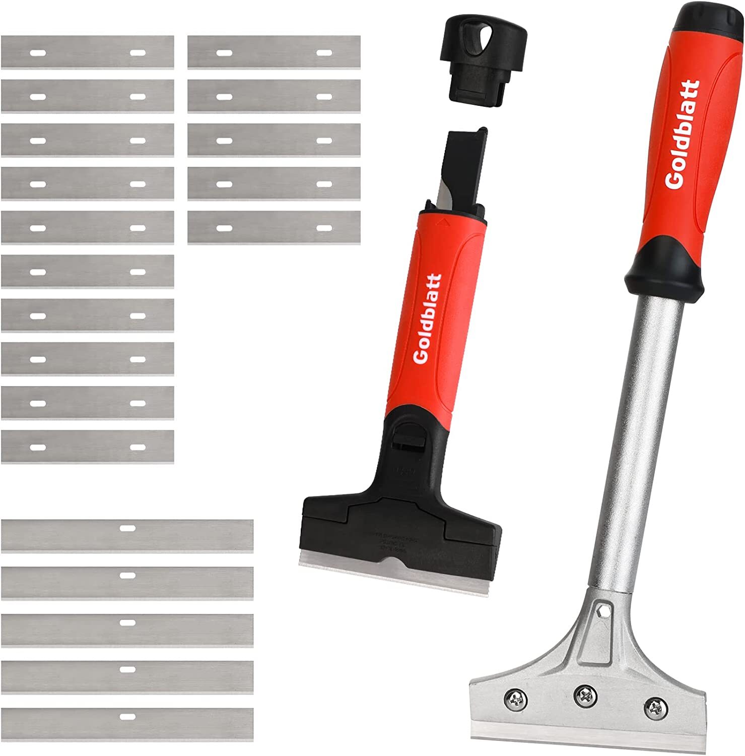 Goldblatt 2PC Razor Blade Scraper Heavy Duty 20PCS 4in Blades Floor Scraper Tool