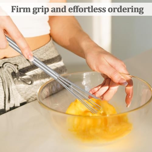 Small Whisk, 9.8in Stainless Steel Whisk Tiny Skinny Whisk for Cooking