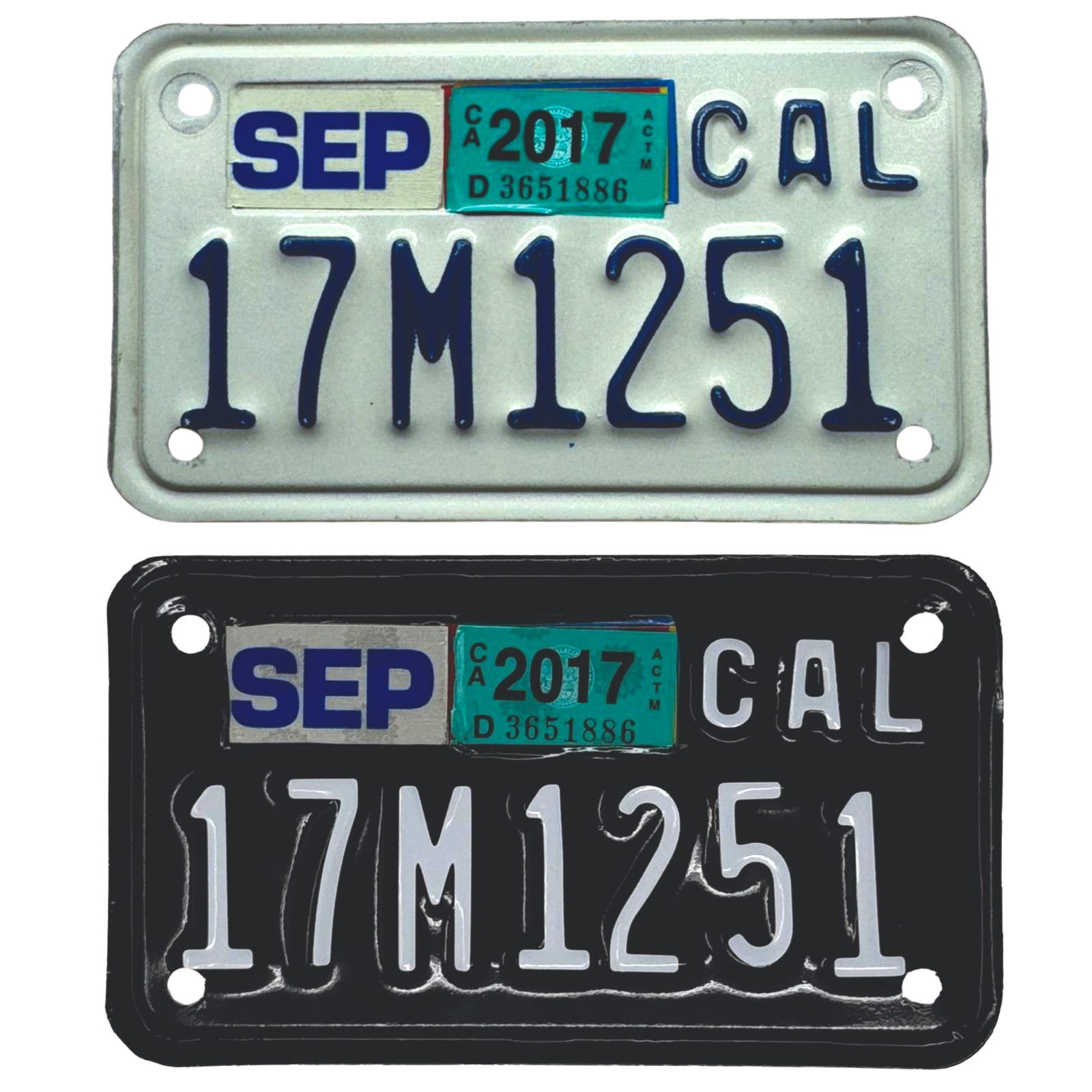 California CA Motorcycle Plate Wrap DIY Kit White, Yellow Red Reflective