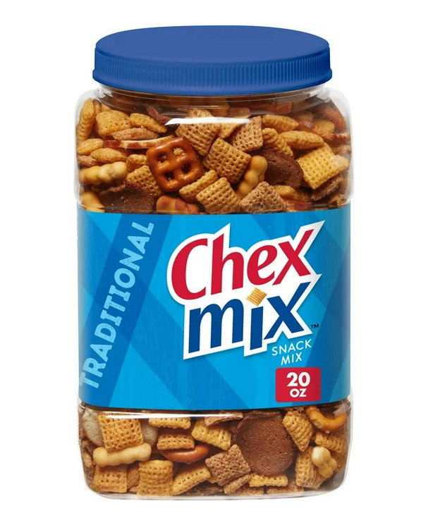 Chex Mix Traditional Snack Mix, Salty Snacks Tub, 20 oz